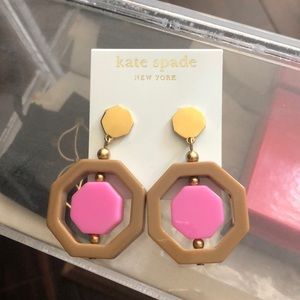 Kate Spade geometric pink brown earrings